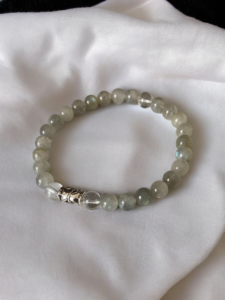 bracelet protection labradorite et cristal de roche